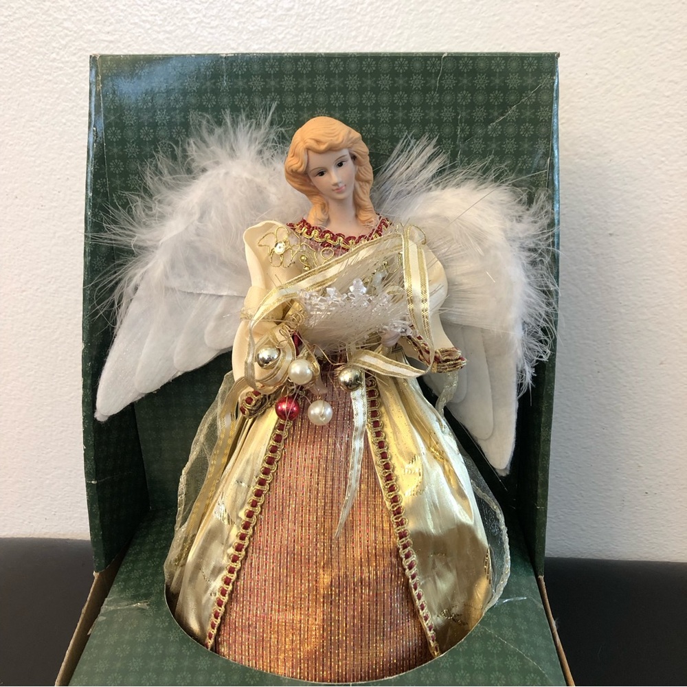New. Holiday Time Fiber Optic Angel Tree Topper – 12” Indoor Christmas Decor